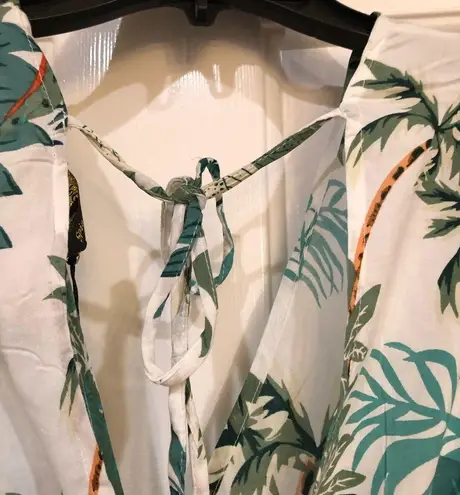 SPIAGGIA DOLCE SWIM COVERUP PALM TREES 🌴 TASSELS MIDI L Size L