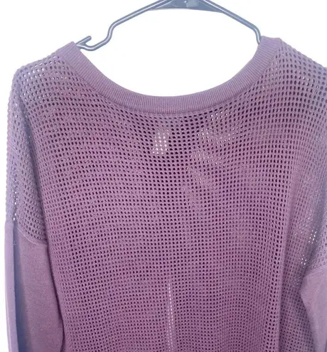 Sweaty Betty  Womens Open Back Open Knit Sweater Purple Size large N