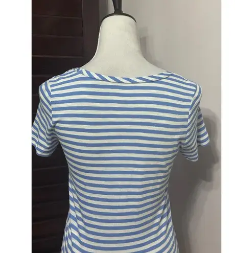 Caslon  Womens T-Shirt Blue White Striped Short Sleeve Scoop Neck XXS New