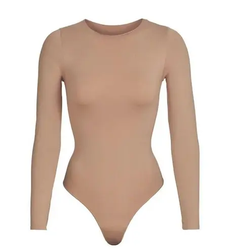 SKIMS Essential Raw Cut Crew Neck Long Sleeve Bodysuit Sienna Size 2X/3X