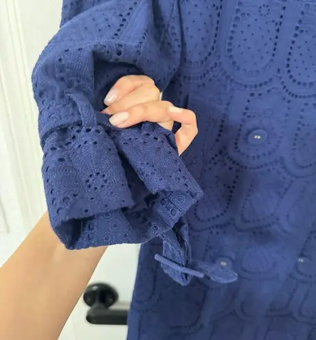 Farm Rio Eyelet Double Breasted Trench Coat XS