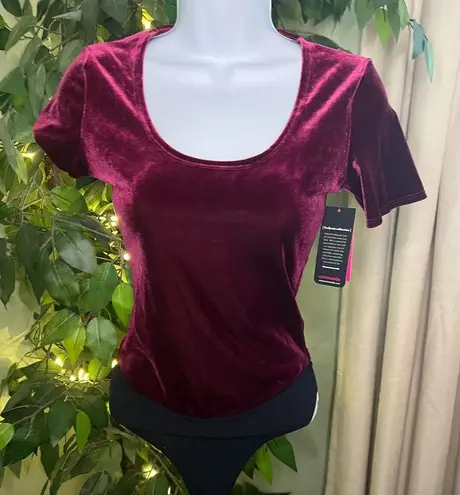 Commando  Velvet Tee Bodysuit in Berry NWT Size Small