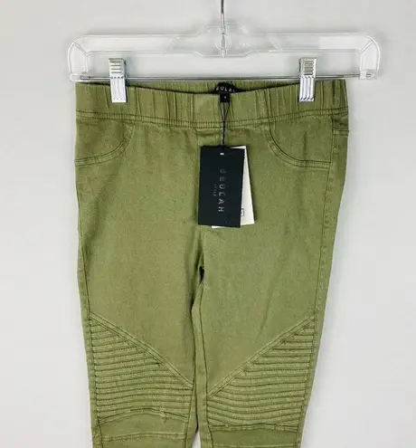 Beulah  Style Moto Olive Green Pull On Jegging Pants Womens Small S 24