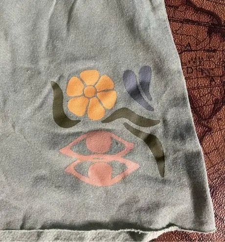 Desert Dreamer High Waist Be Kind To Nature Green Sweat Cotton Blend Short sz L Size L