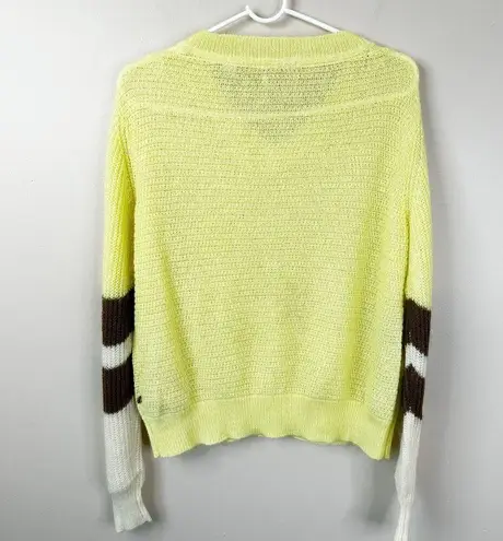 Scotch & Soda Sweater Womens M Linen Mohair Wool Colorblock Sleeves in Citrus