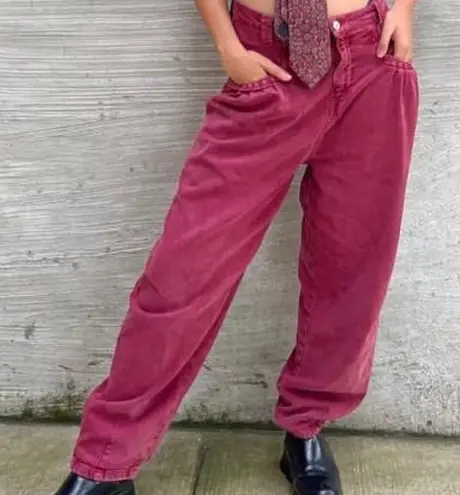 ZARA burgundy denim trousers