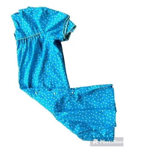 VTG KMart Nightgown Patio Dress Duster Larg Muumuu Blue Floral House Dr… Size undefined