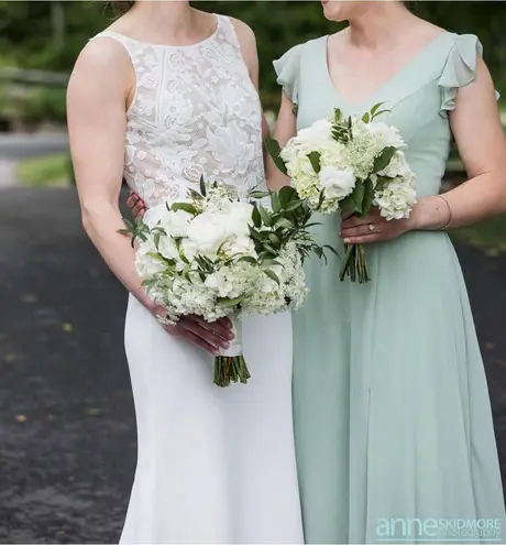 Azazie sage green Claudine dress