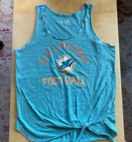 Women Miami Dolphins Tailgate Tank Sz Large Aqua Touch Stadium by Alyssa Milano Blue