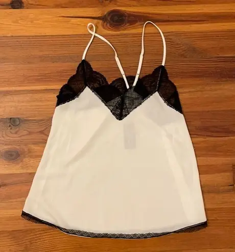 Lemon Tart Stitch Fix Black White Camisole Lace Blouse Womens Small NEW