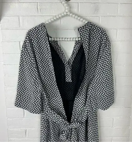 LK Bennett L.K.Bennet London Lorenna Silk Black / White Printed Jumpsuit Size 12