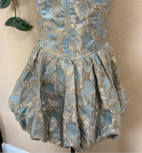 NWOT Lulus Delightful Dreamer Light Blue Jacquard Bubble