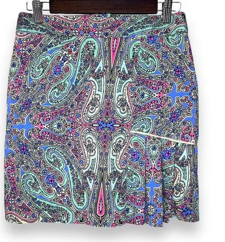 Peter Millar Pleated Paisley Skort Skirt Golf Tennis Pickleball Women's 4 NWOT