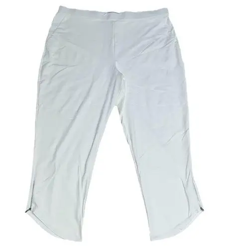 Sympli Zest Capri Signature Stretch Jersey Ankle Zip Pant White 16