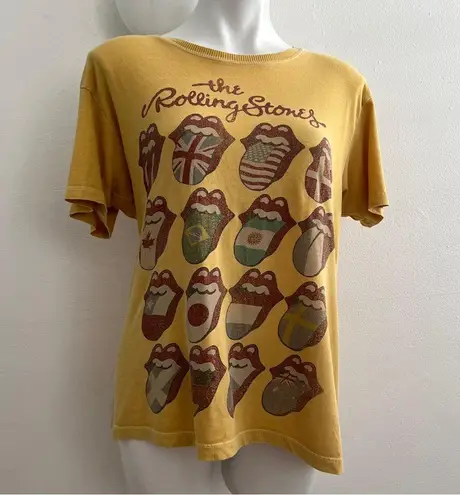 The Rolling Stones Yellow Graphic Tee Y2K