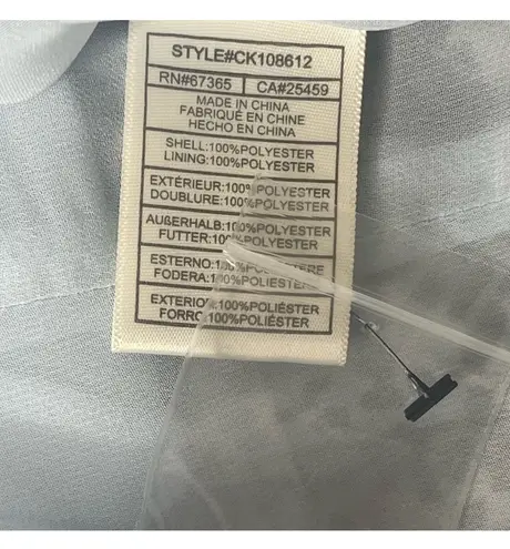 Cupcakes and Cashmere Satin Long Sleeve Virgo Leopard Wrap Mini Dress Blue Fog Black XS