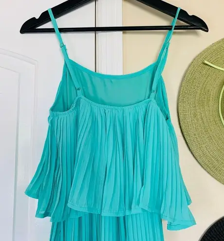 Lulus As You Swish Pleated Mint Green/Teal Dress | Size: Medium Green