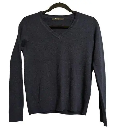 Quince Womens Pullover Sweater Navy Blue 100% Cashmere Long Sleeve V Neck XS