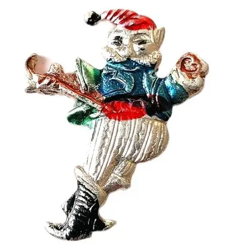 Vintage Dainty Santa Elf Christmas Holiday Pin Brooch Stocking Stuffers Red