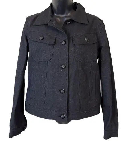 Ralph Lauren  Black Coated Sparkle Denim Jacket