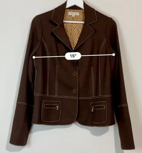 margaret o'leary Women's Vintage Button Blazer Jacket Brown Size Large EUC FLAW