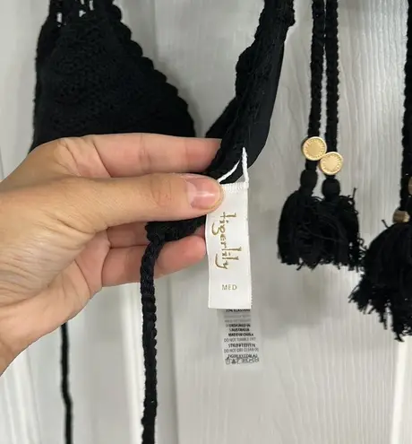 Tigerlily black capri crochet bikini set