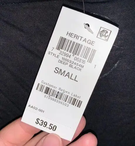 INC Womens Heritage Tee T Shirt Top Twist Front Short Cap Sleeve Black Small