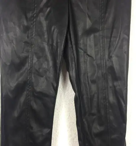 Jason Wu Black Vegan Leather Split Hem Trouser Pants Small
