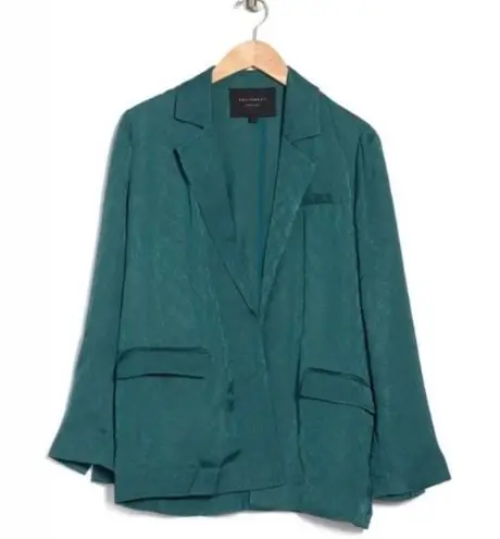 Equipment Ramond Teal Textured Satin Blazer