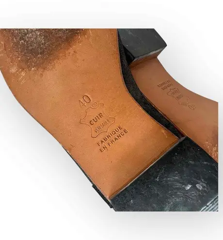 Marciante and Co Leather Booties Back Metallic Glitter Size 40 Black