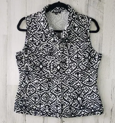 E39 By Eric Black & White Tailored Vest Medium