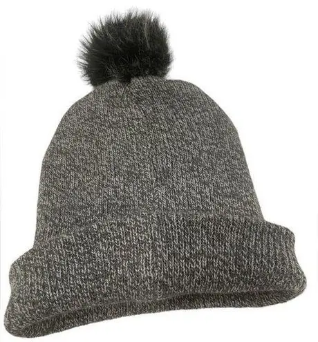 Source Unknown New Women's Gray Winter Knit Pom Pom Beanie Hat One Size. Unisex.