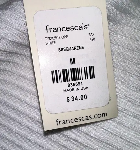 Francesca's  Size Medium White Cropped Button-Up Top (Brand New with Tag)