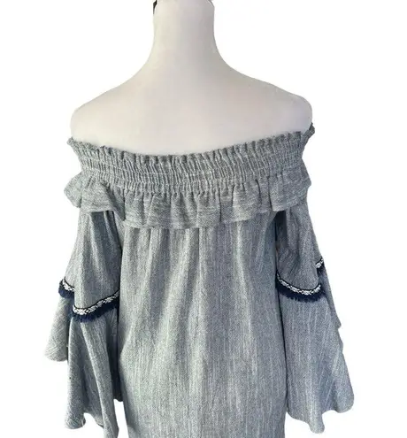 MISA Los Angeles - Vanessa Denim
Chambray Off Shoulder Dress Sz XS