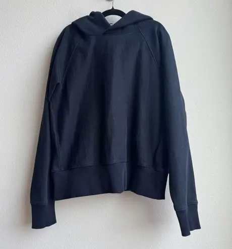 Thakoon Thick 100% cotton Hoodie Solid Navy Blue Size Medium Luxury Unisex