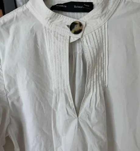 Proenza Schouler Pintuck Pleat Cutout Cotton Poplin Blouse Top short sleeves