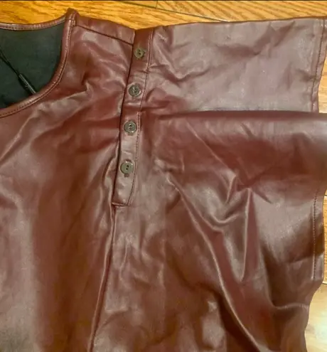 Say What? say what NWT faux leather ruffled Burgundy dress brand new size L