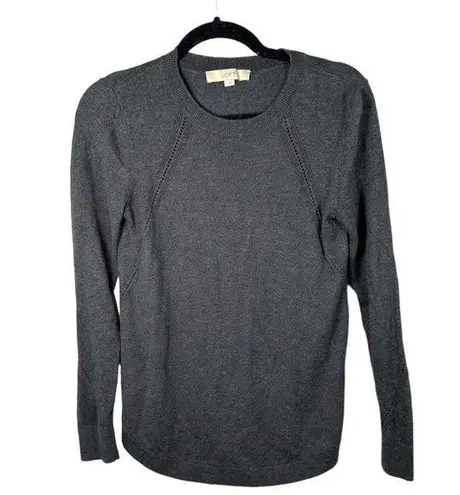 Loft  Silk Blend Charcoal Grey Lightweight Sweater Blouse Women's Size Small