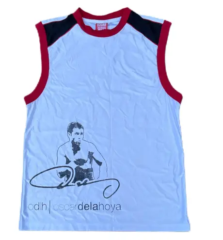 Oscar De La Hoya Boxing White Graphic Jersey Shirt