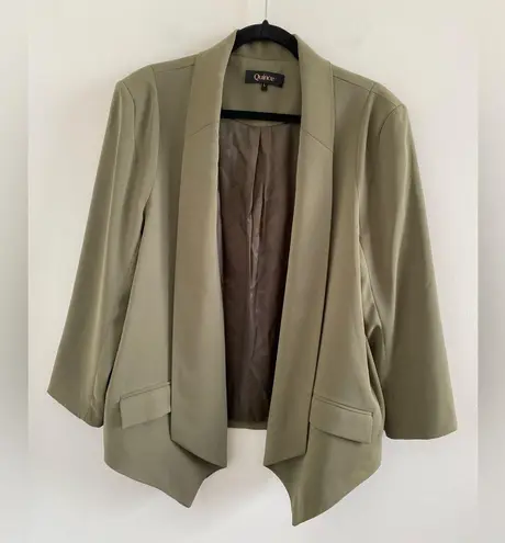 Quince Olive Green Stretch Crepe Women's Open Blazer Size Large
