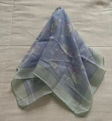 Baby blue floral print bandana 0570