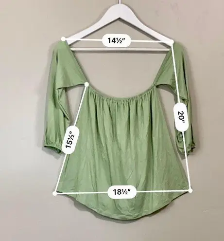 Amerikan Basics Women’s Off The Shoulder Loose Tee Green Size Small NWT