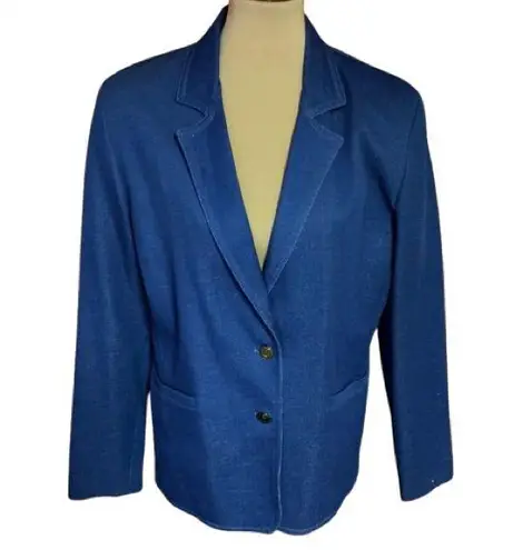 Vintage 70s polyester denim vibes blazer Blue Size L