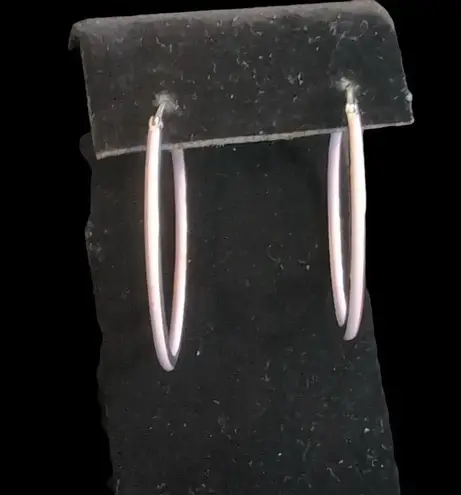 Lavender Enamel Sterling Silver Earrings 1" Snap Closure