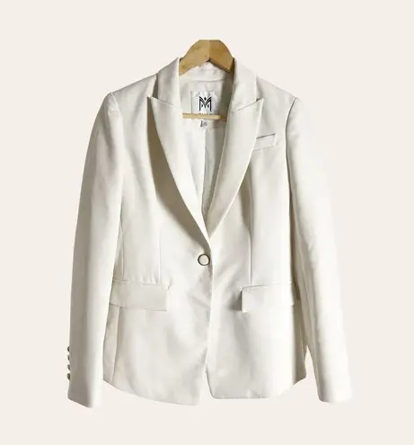 Milly Alexa Twill White Single Breasted Blazer Jacket Size 0