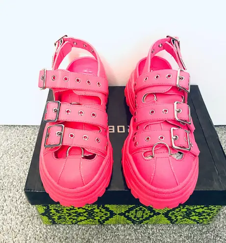 Cape Robbin Pink Buckle Cape Robin Platform Sandals