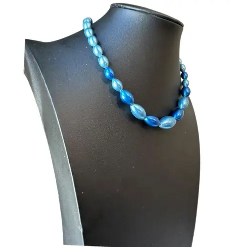 Vintage Blue  Beaded Choker Necklace