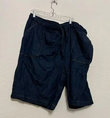 Woman Within  dark navy blue Polan short size 30 W