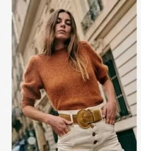 Sézane NWT Sezane Rosalie Pullover in Squirrel Mohair Wool Blend Knit Sweater XS