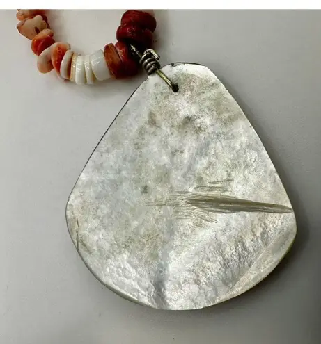 Spiny oyster abalone pendant necklace Orange